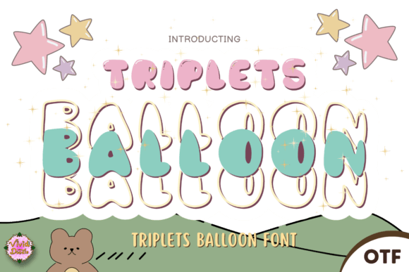 Triplets Balloons: Whimsical Typography for Creative Designs
